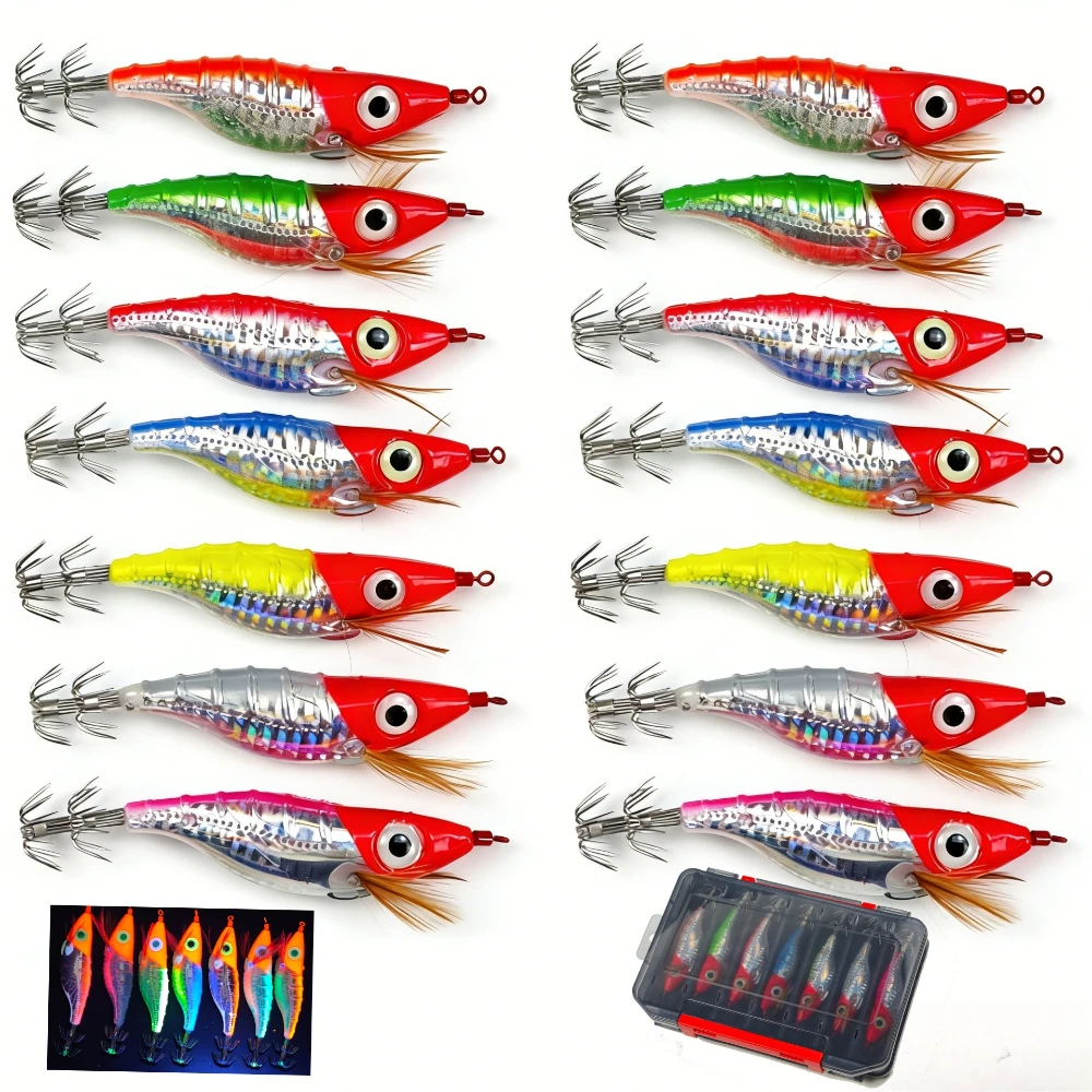 Señuelo Egi luminoso para calamar y pulpo con cebo UV - imagen 2