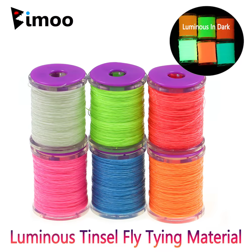 Bimoo Oropel luminoso para atado de moscas trucha Midge Ninfa Streamer - imagen 3