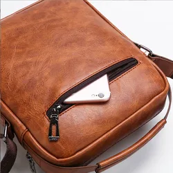 Bolso bandolera vintage cuero PU con solapa resistente al desgaste