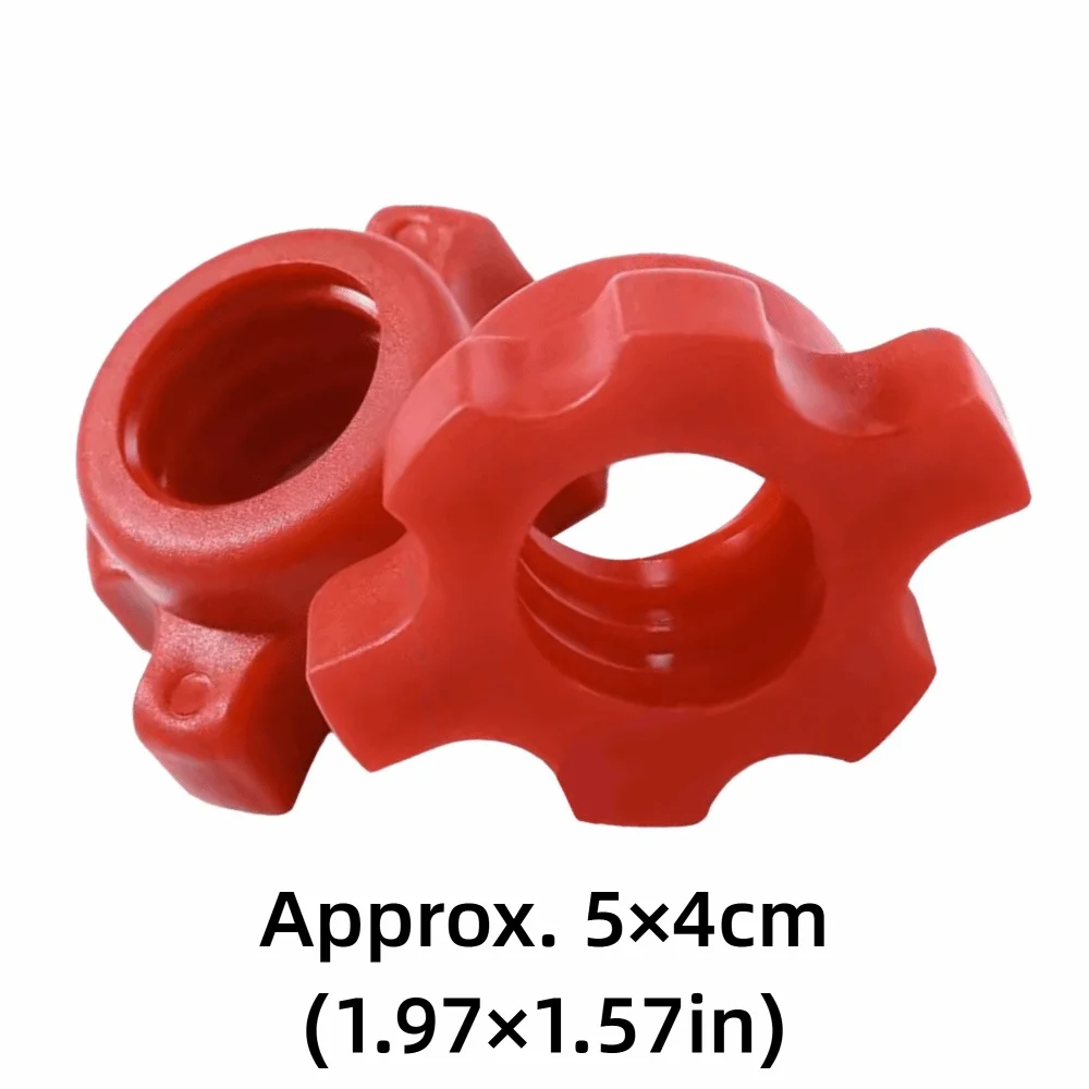 Tuercas hexagonales rojas para fijación en pesas