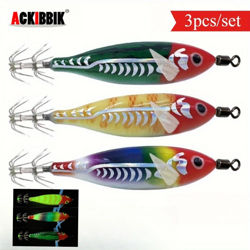 Cebo Placa Calamar Ackibbik 8 cm 5,7g – Madera Glow para Pulpo - imagen 2
