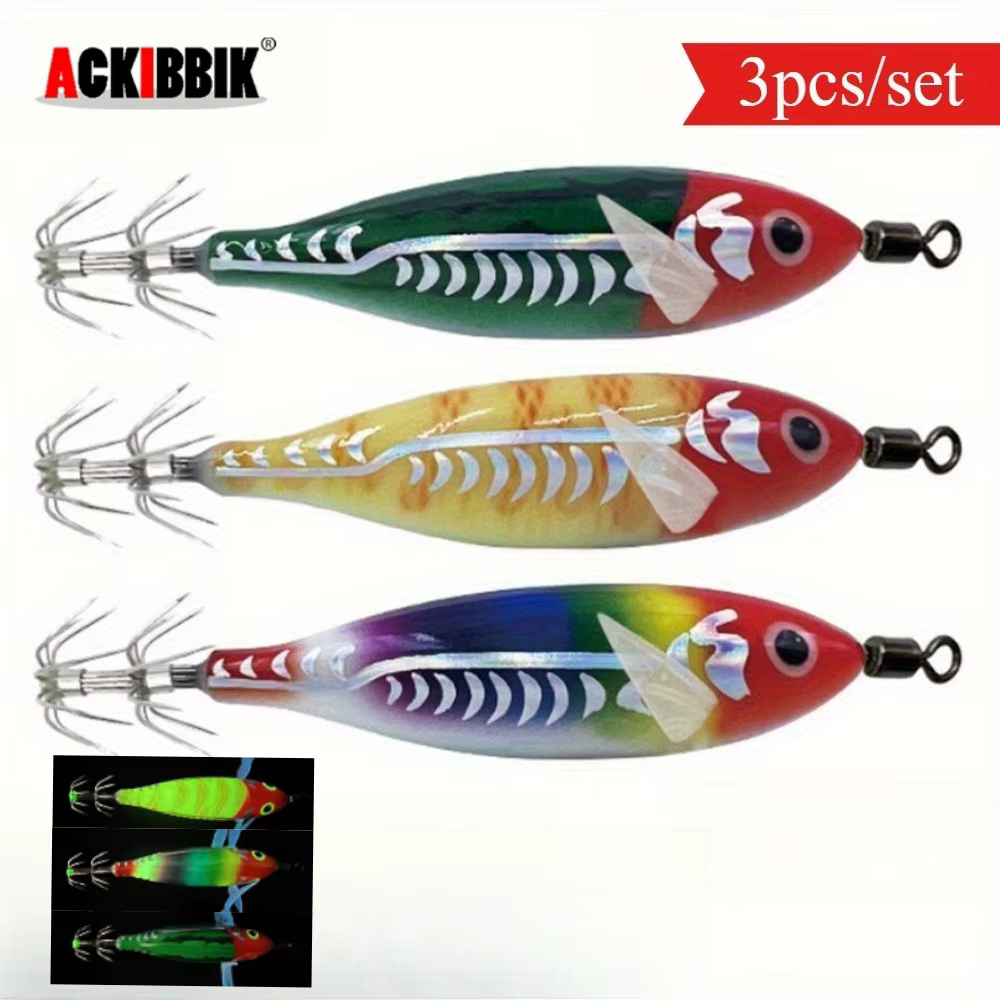 Cebo Placa Calamar Ackibbik 8 cm 5,7g – Madera Glow para Pulpo - imagen 2