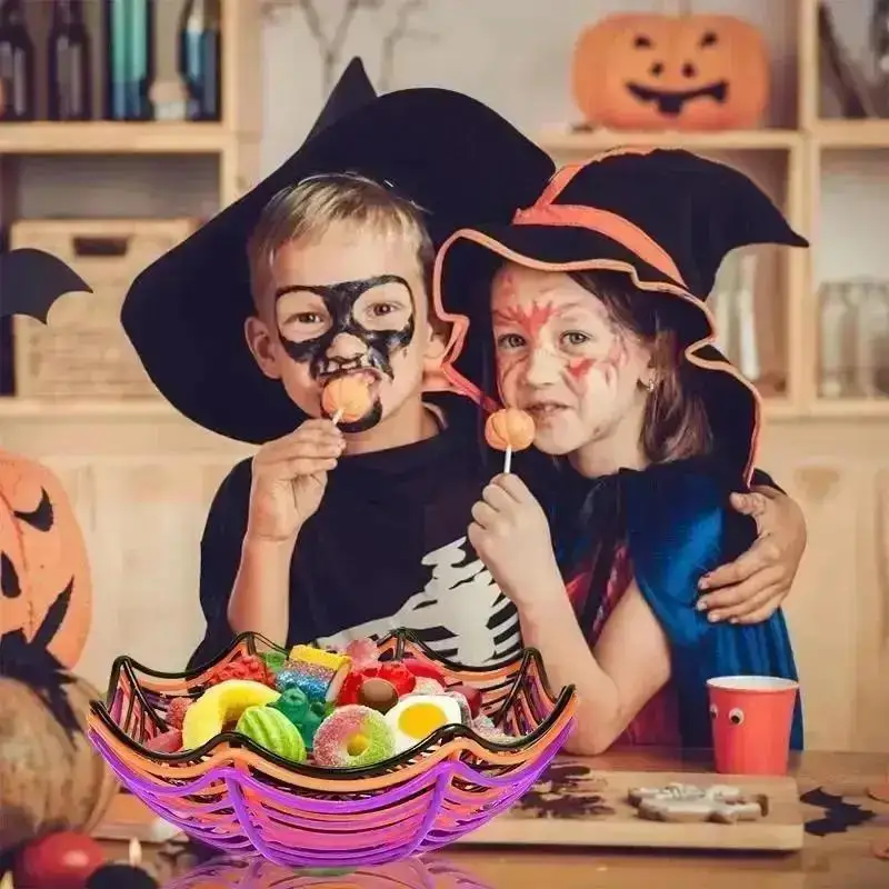Cesta de drenaje para frutas Halloween con diseño telaraña - imagen 2