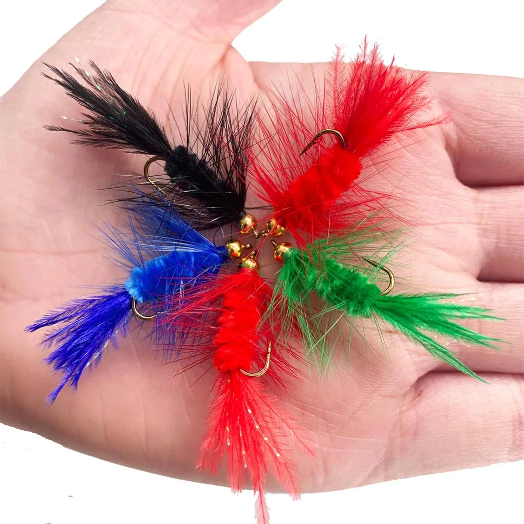 Moscas Woolly Bugger con bead de latón para trucha y salmón streamer - imagen 4