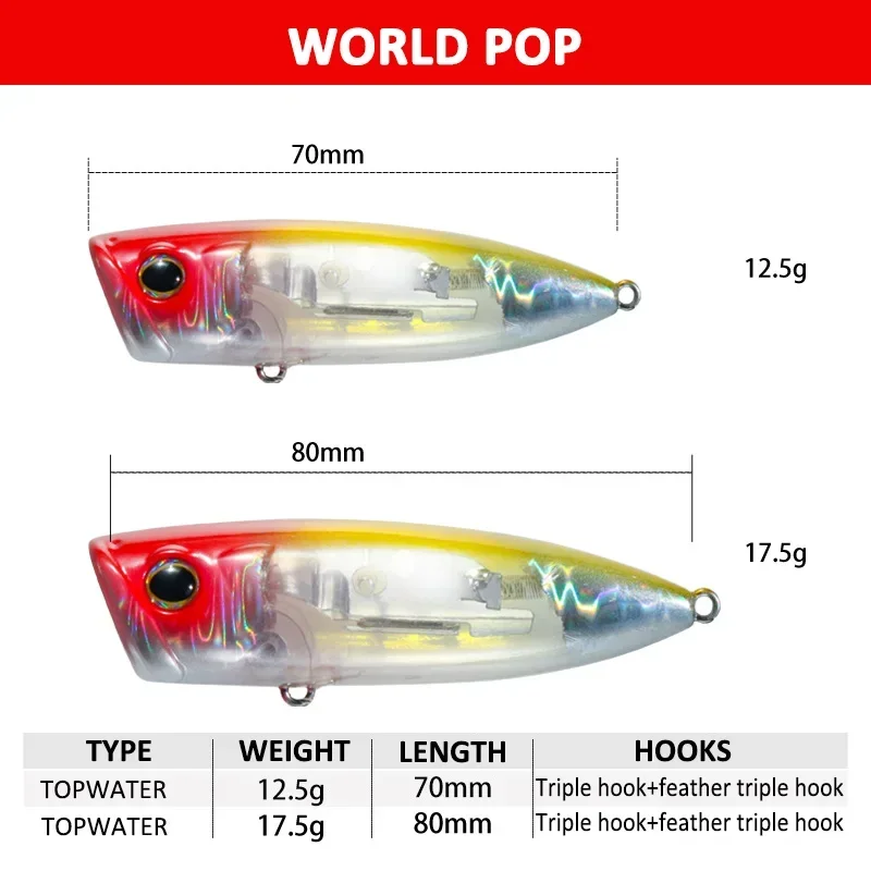 Popper Topwater Flash Worldpop – Señuelo flotante para superficie - imagen 4