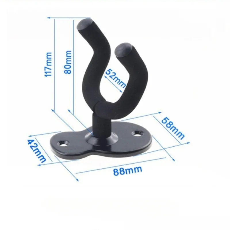 Soporte de pared de madera para guitarra con gancho metálico - imagen 3