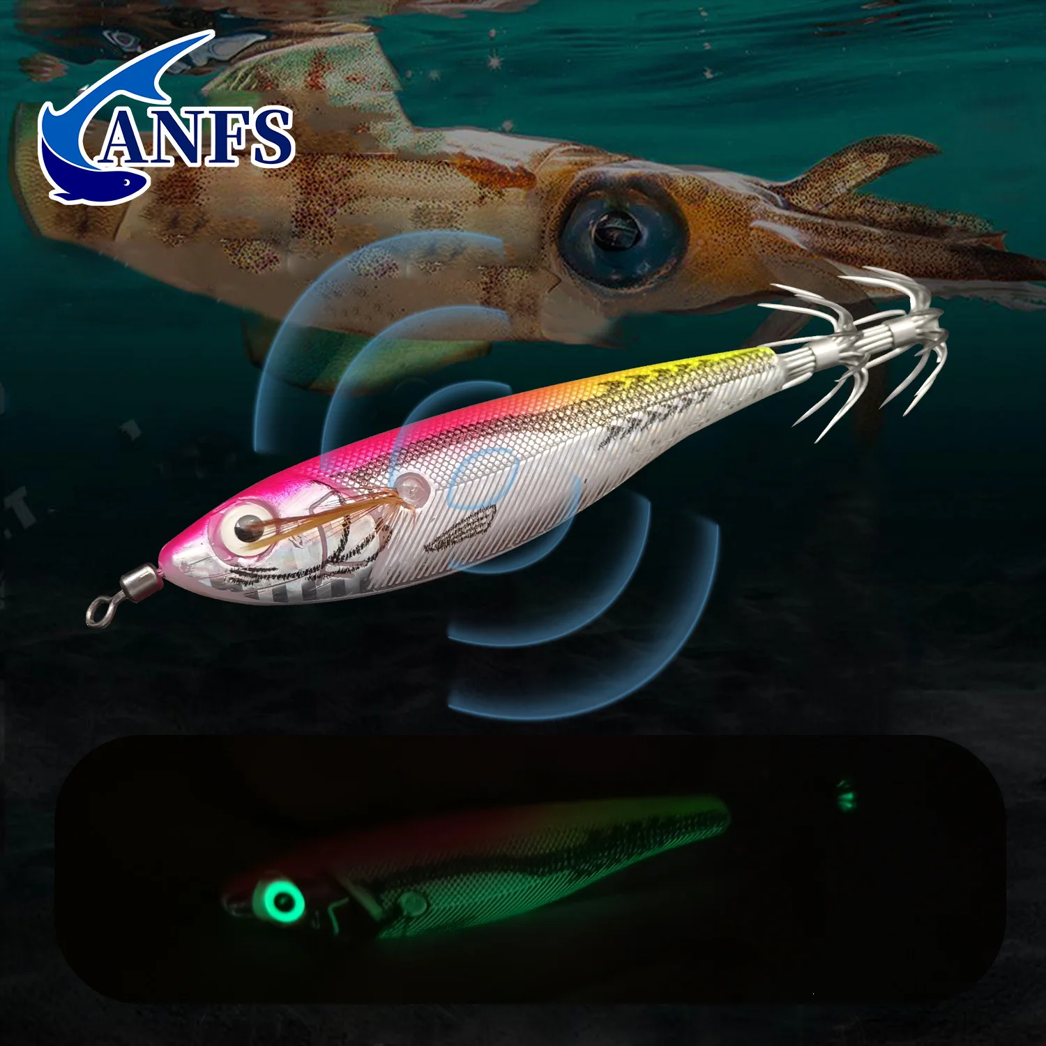 Señuelos de calamar ANFS con anzuelos para pesca marina - imagen 3