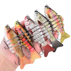 Señuelo oscilante multisegmento de plástico duro biomimético para pesca