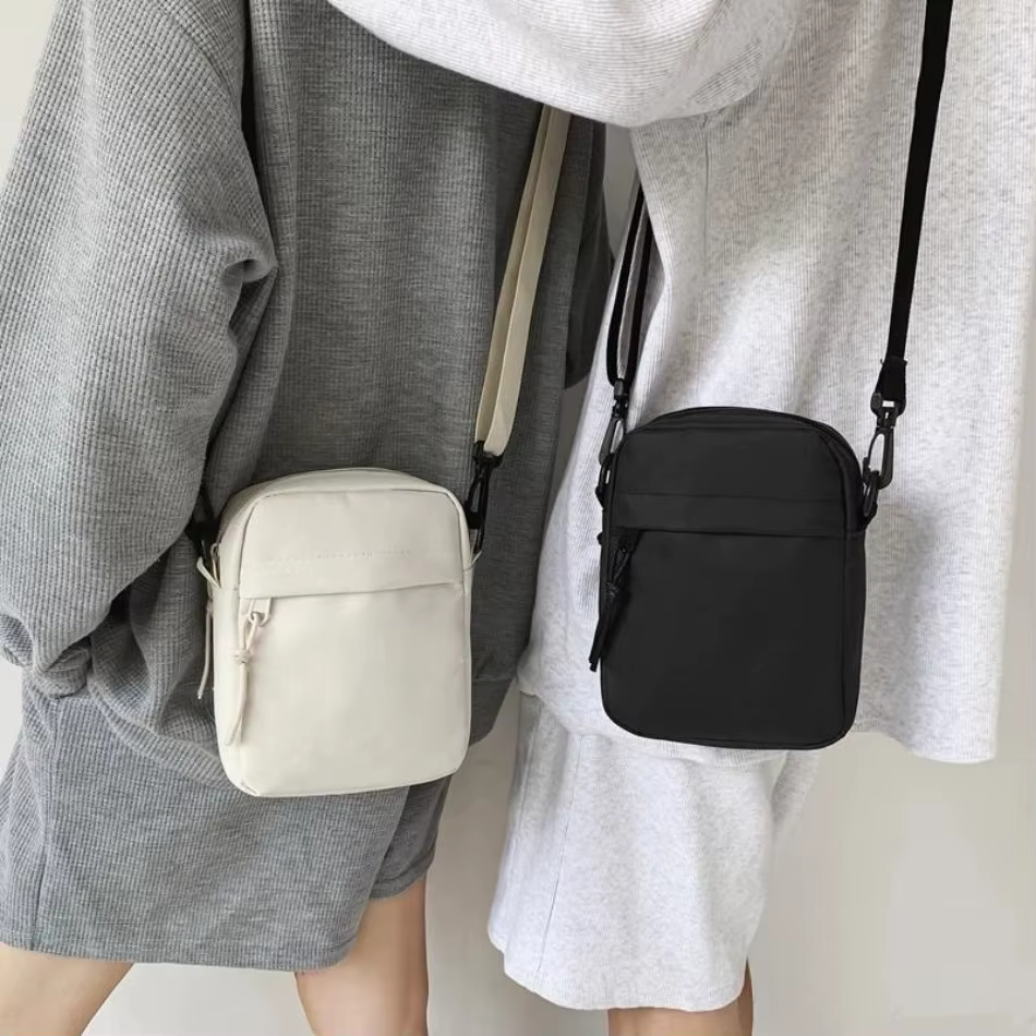 Bolso bandolera hombre de lona con cierre para llevar al hombro - imagen 2