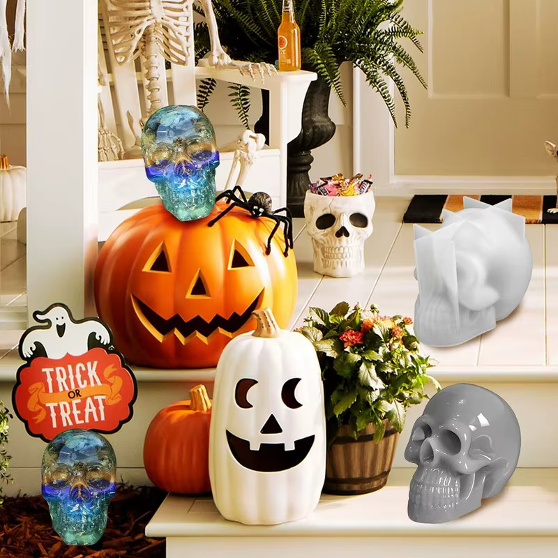 Molde calavera 3D con detalles en relieve