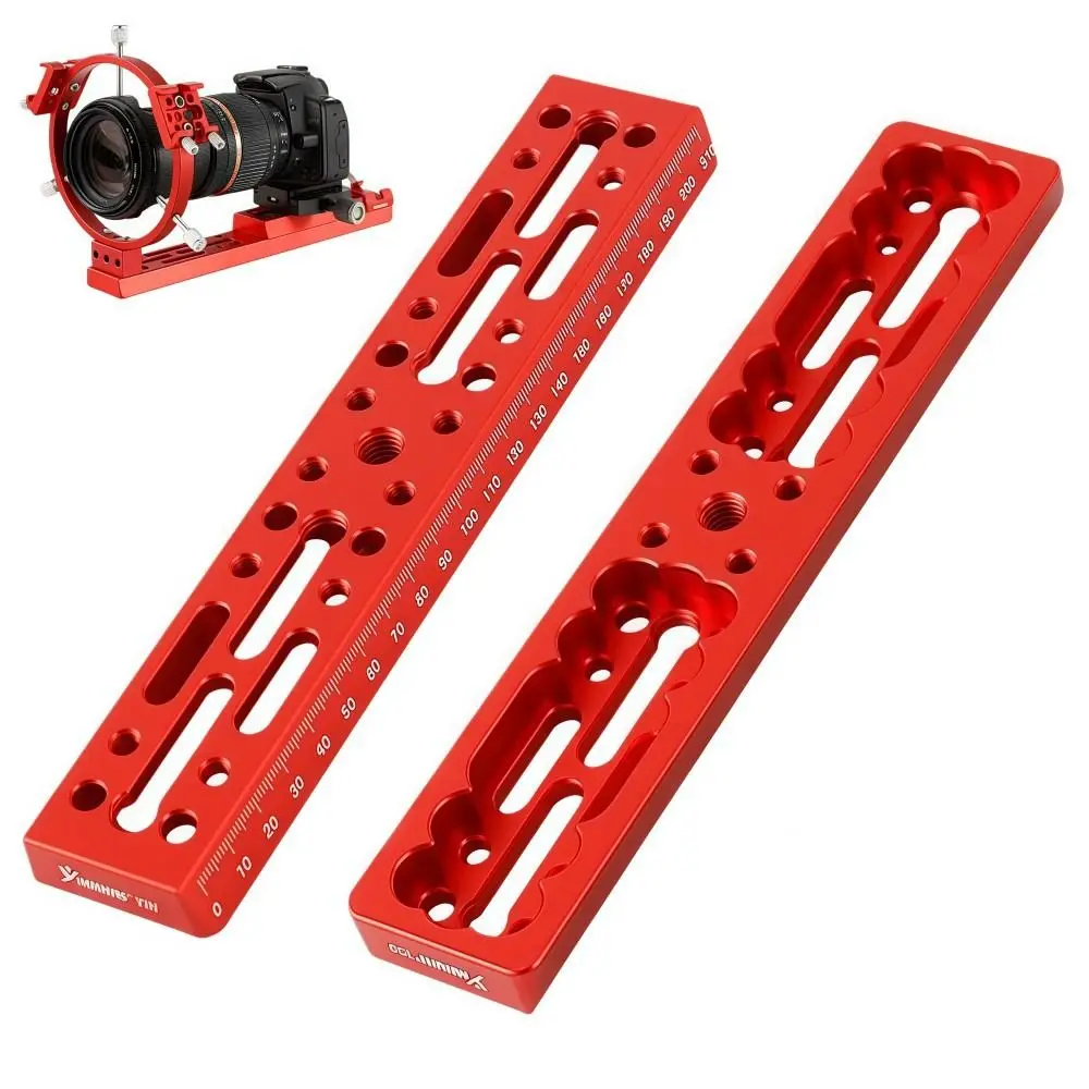 Riel de telescopio con escala y base metálica cola de milano roja - imagen 2