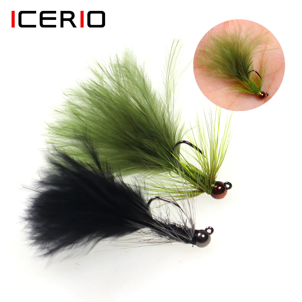 Cabeza de tungsteno Wooly Beadhead en detalle