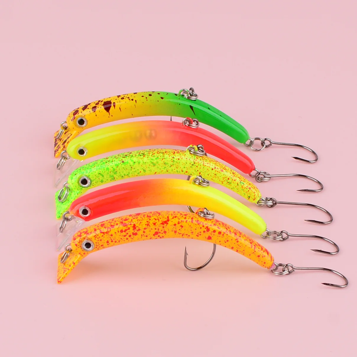 Señuelo minnow hundimiento lento con anzuelos triangulares de plástico - imagen 4