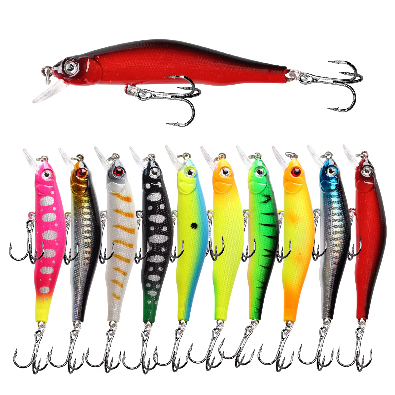 Señuelo Minnow de Hundimiento Lento para Trucha, Perca y Lubina