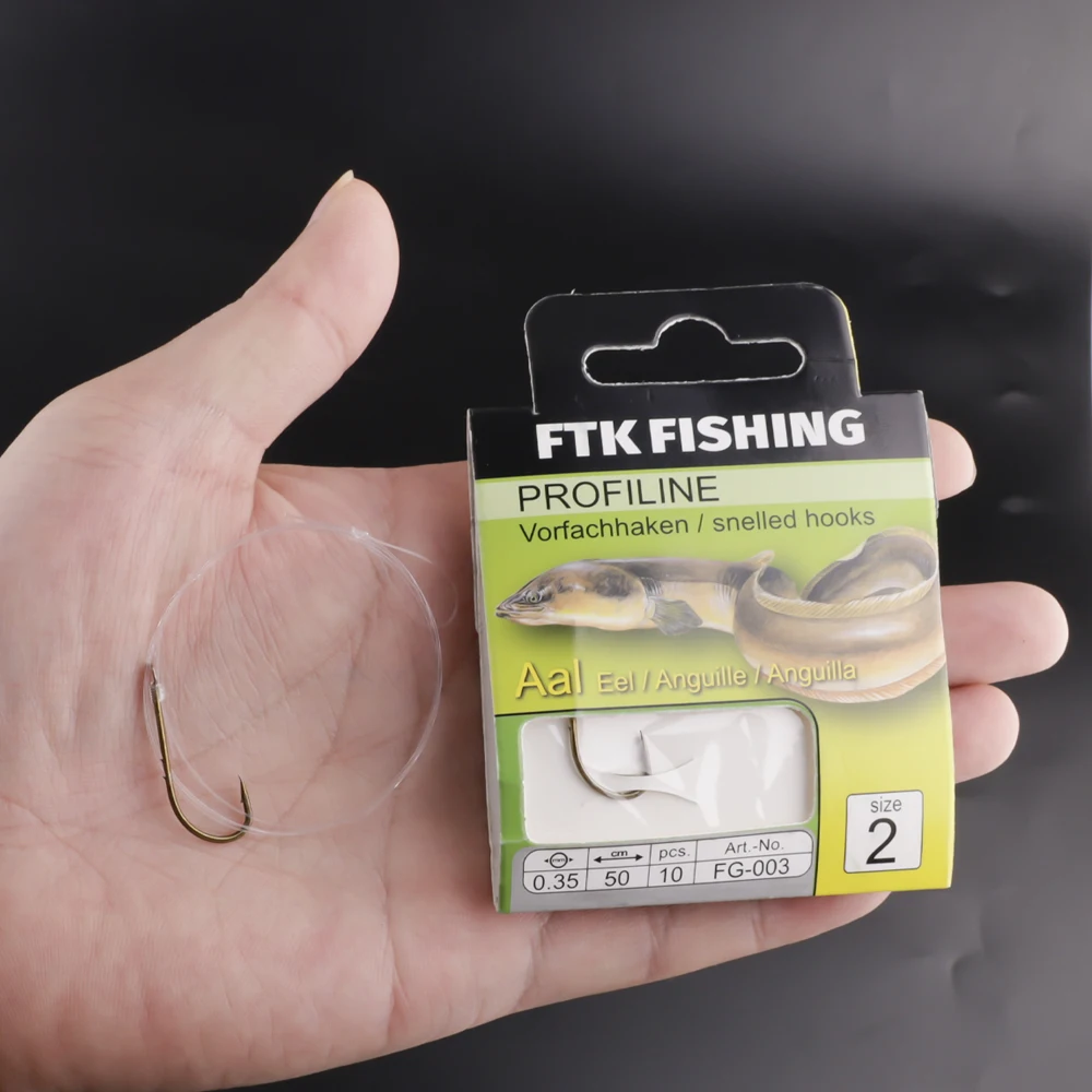 FTK anzuelos con púas dorados pre-atados para pesca en agua dulce - imagen 5