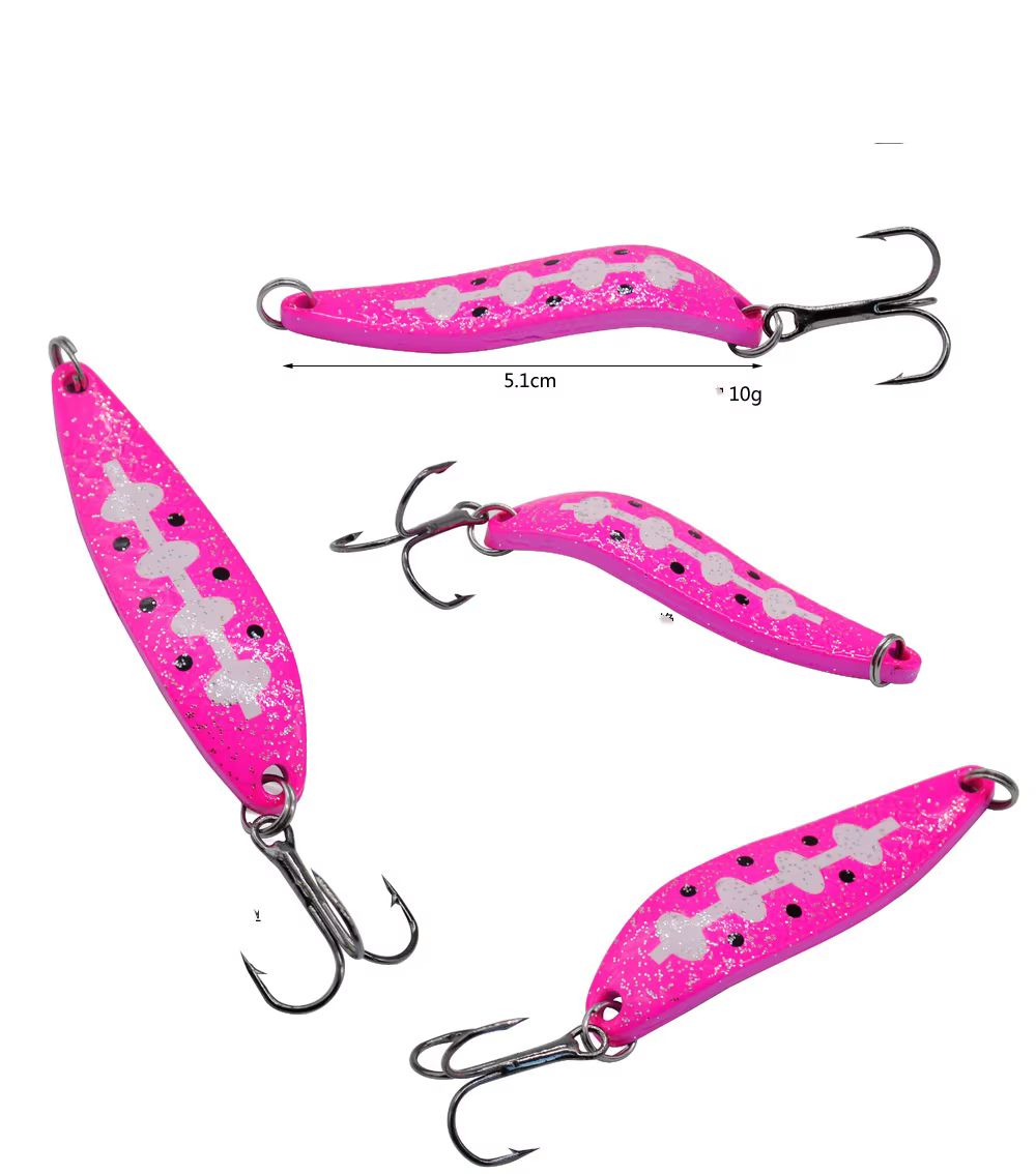Cuchara curva con lentejuelas giratorias - Señuelo metálico para pesca - imagen 4