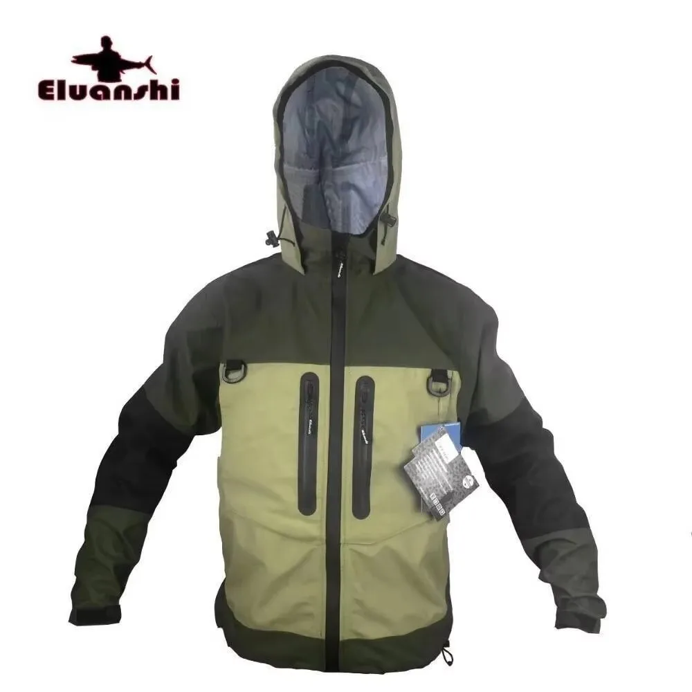 ELUANSHI Chaqueta Wader Impermeable Transpirable Pesca con Mosca