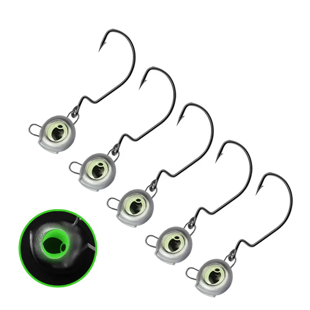 Jig Head Weedless Wide Gap Ojos Holográficos Black Bass Texas Rig - imagen 3