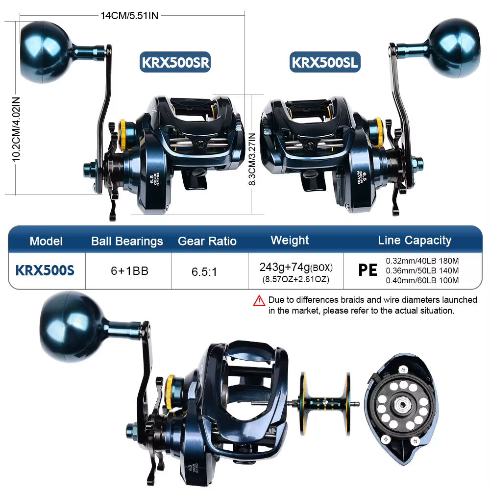 Carrete Baitcasting PROBEROS para Agua Salada – Relación 6,5:1 - imagen 3