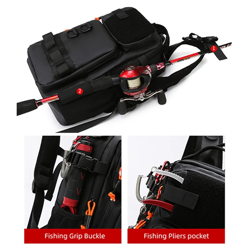Mochila de Pesca con Porta Cañas y Pechera para Señuelos - imagen 2