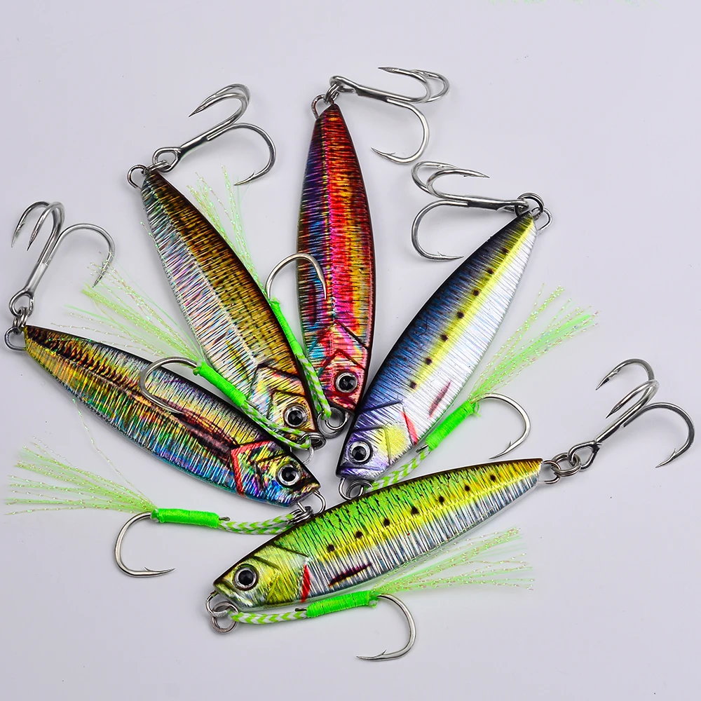 PROBEROS señuelo swimbait metálico con acabado láser y anzuelo - imagen 5