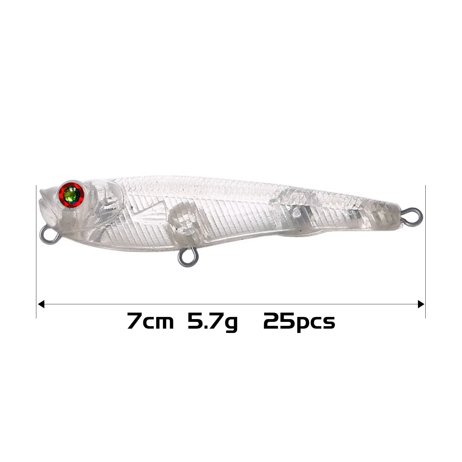 FREE FISHER señuelos de lápiz transparentes DIY para lubina - imagen 4