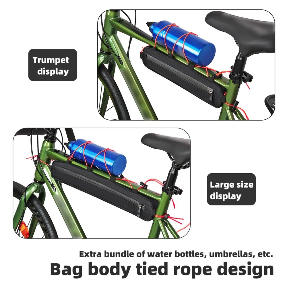 Bolsa instalada en bicicleta de montaña