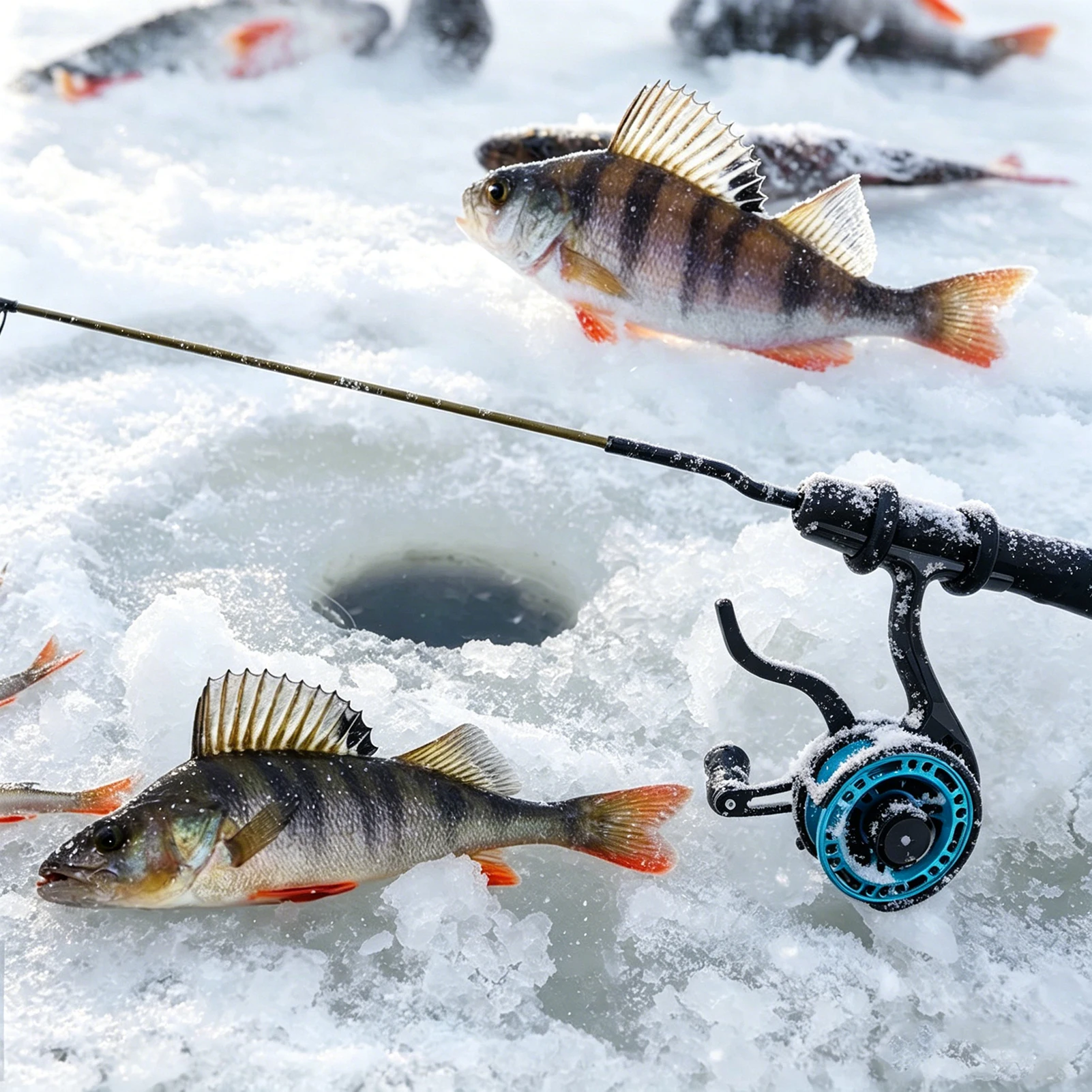 FREE FISHER Mini carrete pesca en hielo con bobina metálica - imagen 3