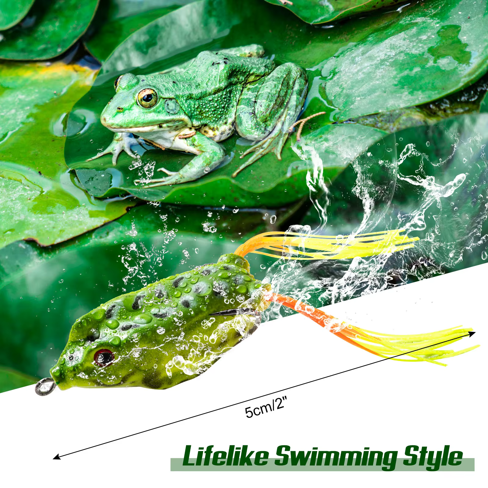 Goture Señuelo rana topwater – Giratorio para curricán de lucio