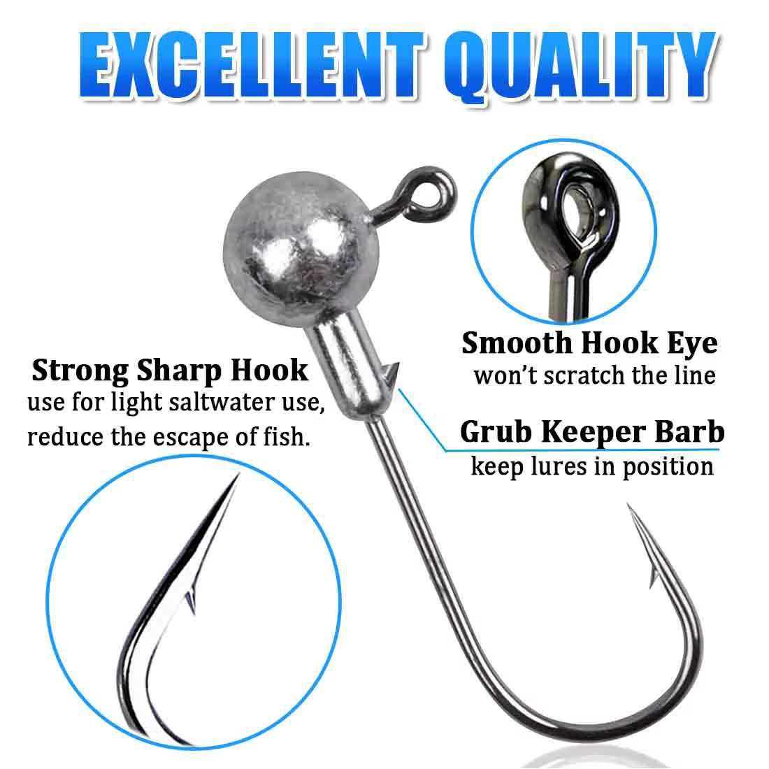 Anzuelo Jig Head FishTrip 1-28g – Para vinilo en agua dulce y salada - imagen 3