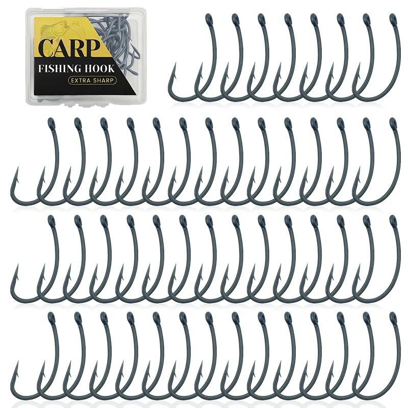 Anzuelos para carpa Rigtrip – Vástago curvo acero carbono PTFE - imagen 5