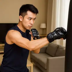 Guantes de boxeo profesionales acolchado grueso medio dedo resistentes