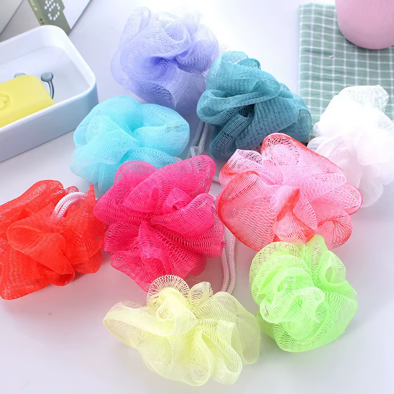 Puff esponja exfoliante de malla – Cepillo corporal para baño y ducha - imagen 3