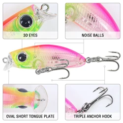 Free Fisher Señuelos Minnow hundimiento lento con sonajero Wobbler