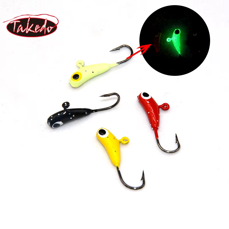 TAKEDO Cabeza de Plomo para Pesca en Hielo – Mini Jig Luminosa - imagen 2