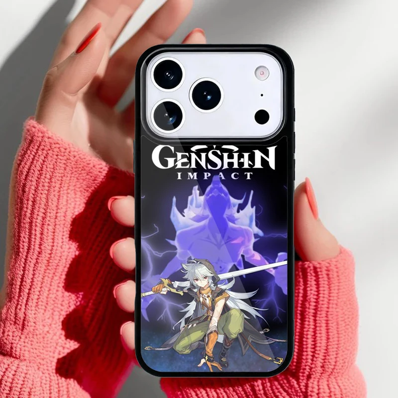 Personajes de Genshin Impact en la superficie trasera