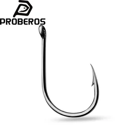 PROBEROS Anzuelo de pesca agua salada con anillo y acero al carbono