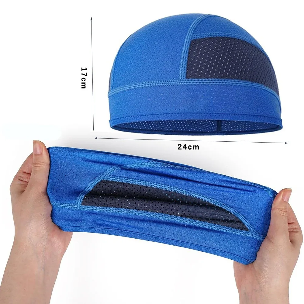Gorro interior transpirable para casco en tonos azul/gris
