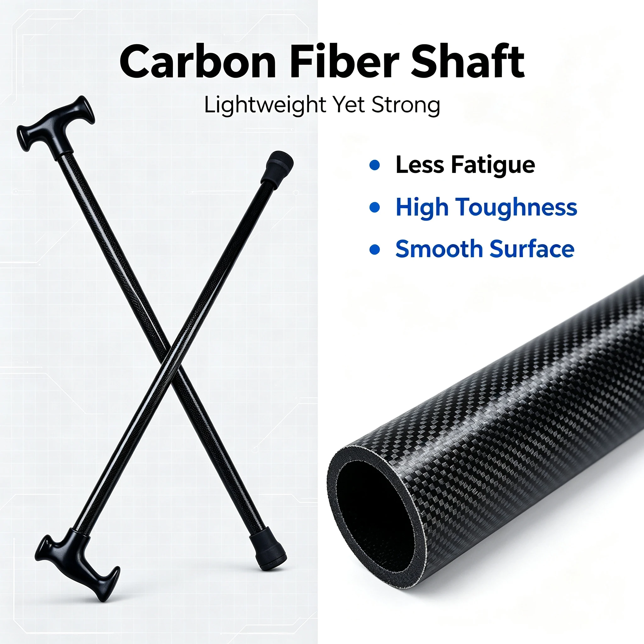 Bastón de fibra de carbono ergonómico antideslizante ultraligero - imagen 3
