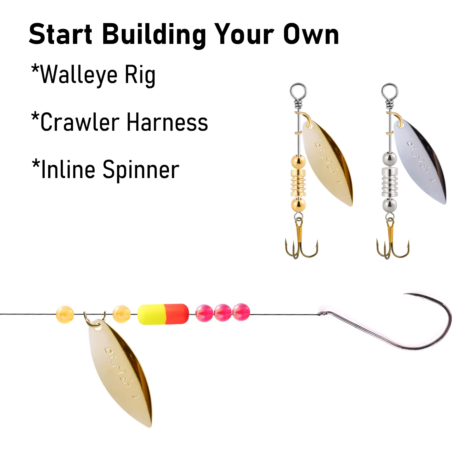Spinnerbait para lucioperca con cuchillas oro y plata - imagen 5