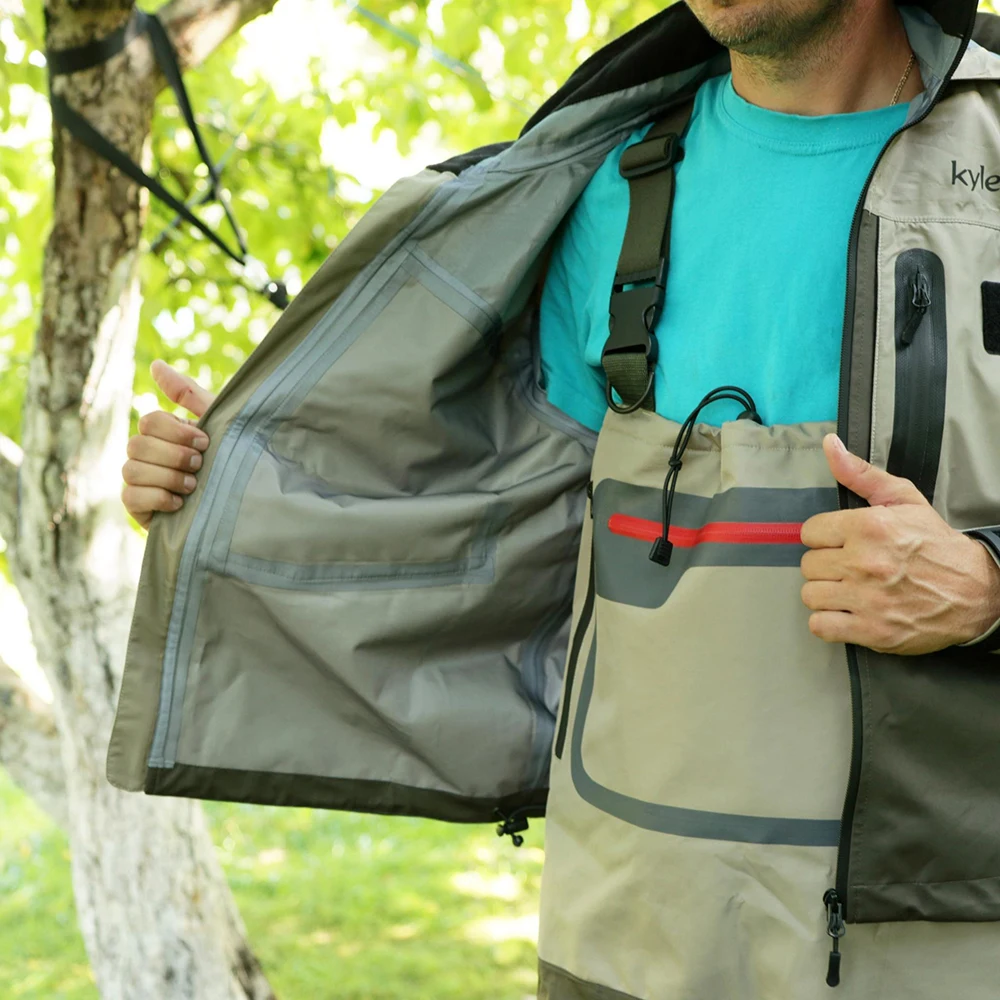 Chaqueta transpirable impermeable ligera para pesca con mosca hombre - imagen 3