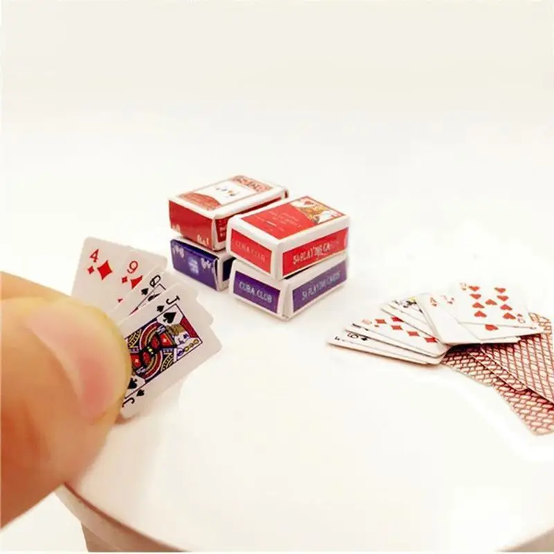Mini cartas de póquer en detalle