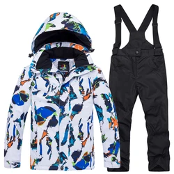 Traje de nieve impermeable para niños: chaqueta y pantalón