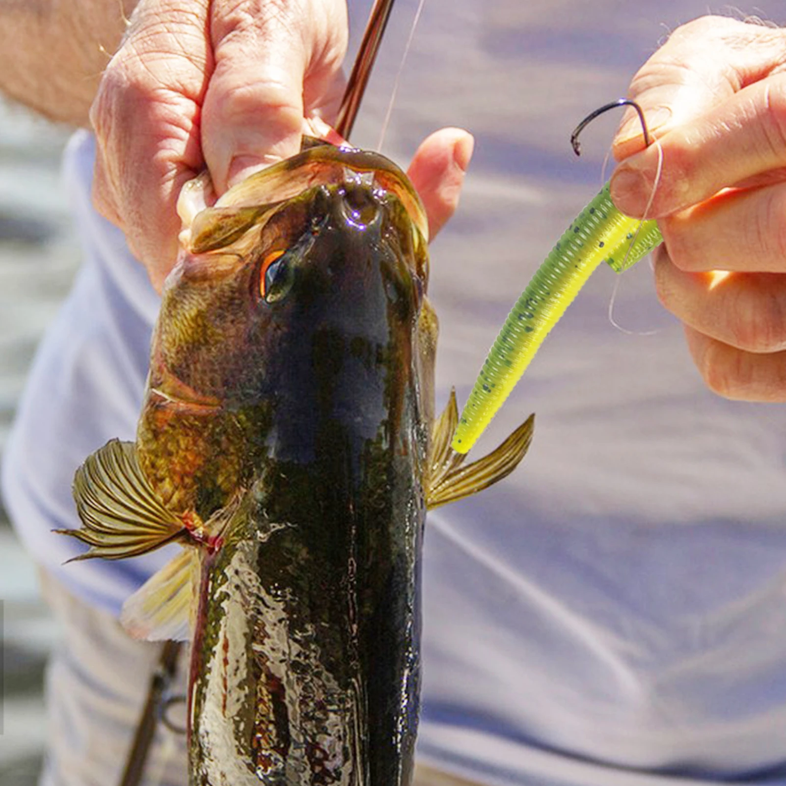 Free Fisher Señuelos Wacky Worms de goma – pesca agua dulce y salada - imagen 4