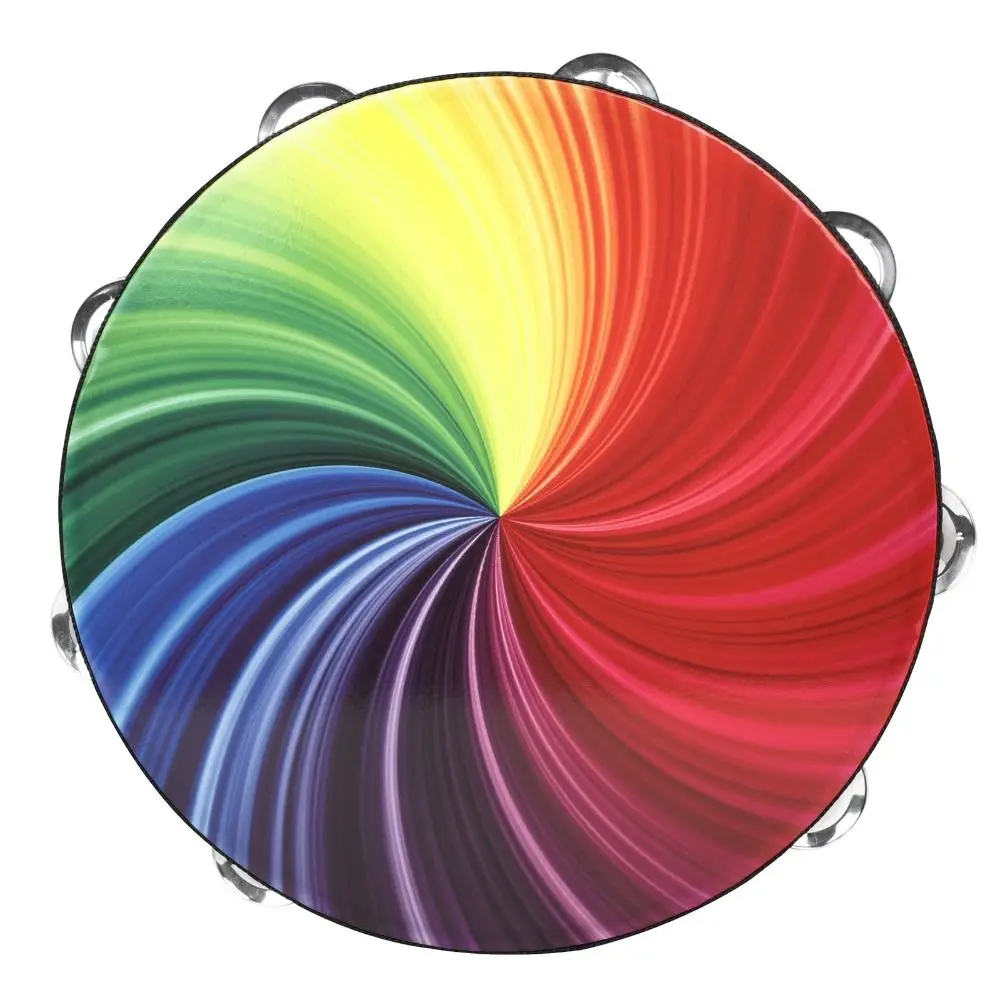Tambor de madera con piel de poliéster multicolor