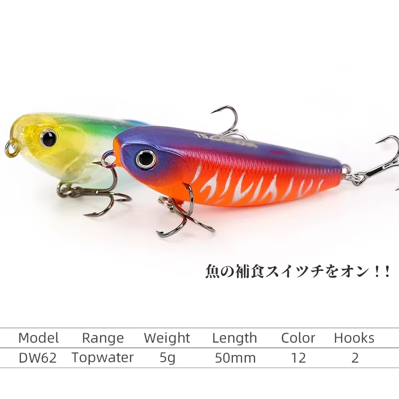 Tsurinoya DW62 Jerkbait flotante para lucio y lubina - imagen 3