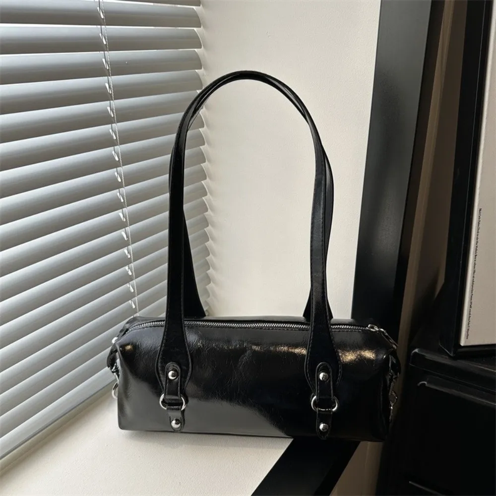 Bolso de cuero para mujer con hebilla, gran capacidad Y2K