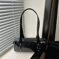 Bolso de cuero para mujer con hebilla, gran capacidad Y2K