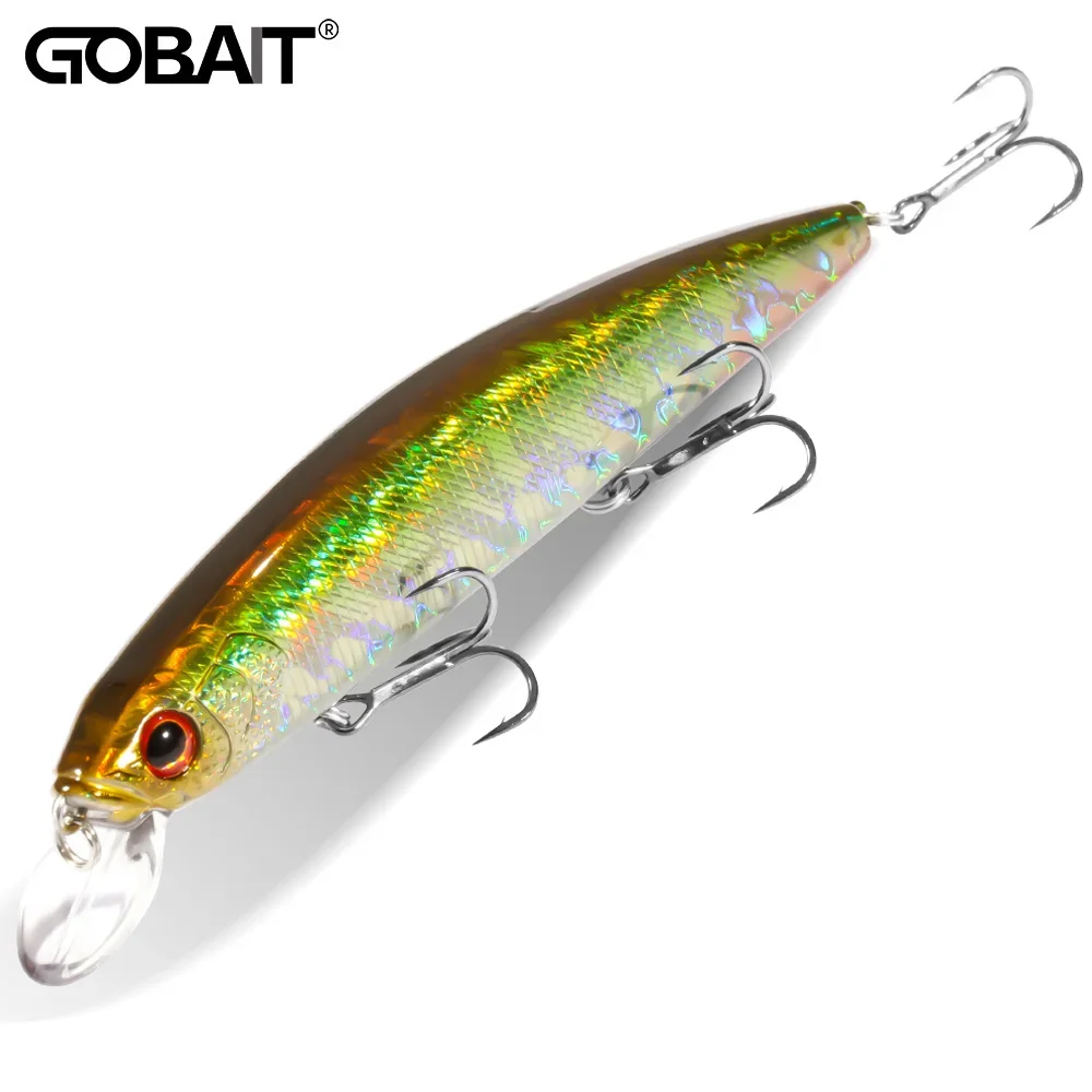 GOBAIT Minnow flotante wobbler de superficie con sistema de pesos