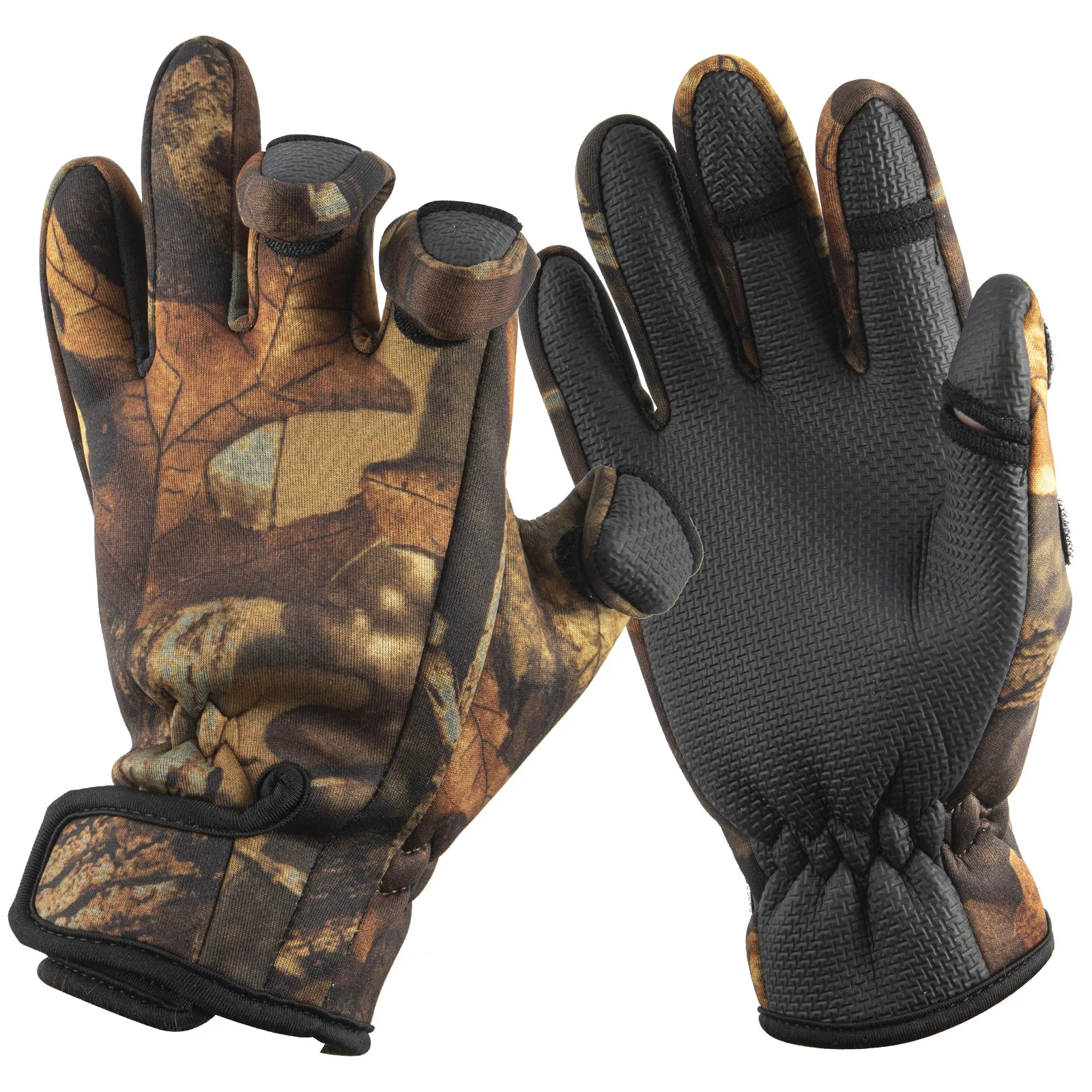 Guantes de pesca sin dedos con diseño antideslizante